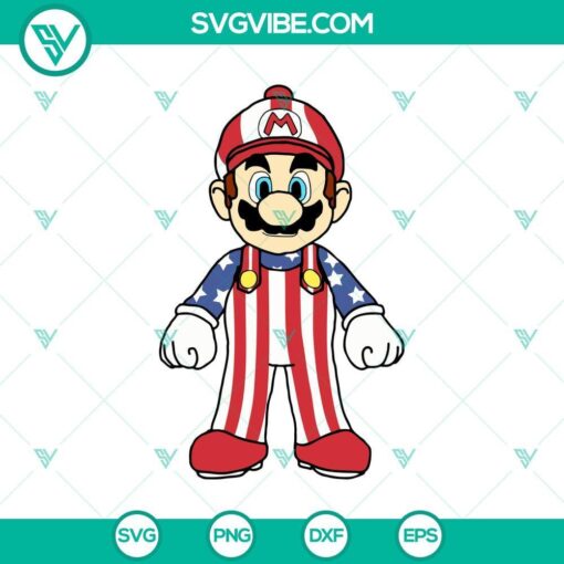 american independence day mario svg 4th july super mario celebration svg mockup