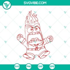 Disney, SVG Files, Anger Inside Out 2 SVG Digital Files, Silhouette Anger 2