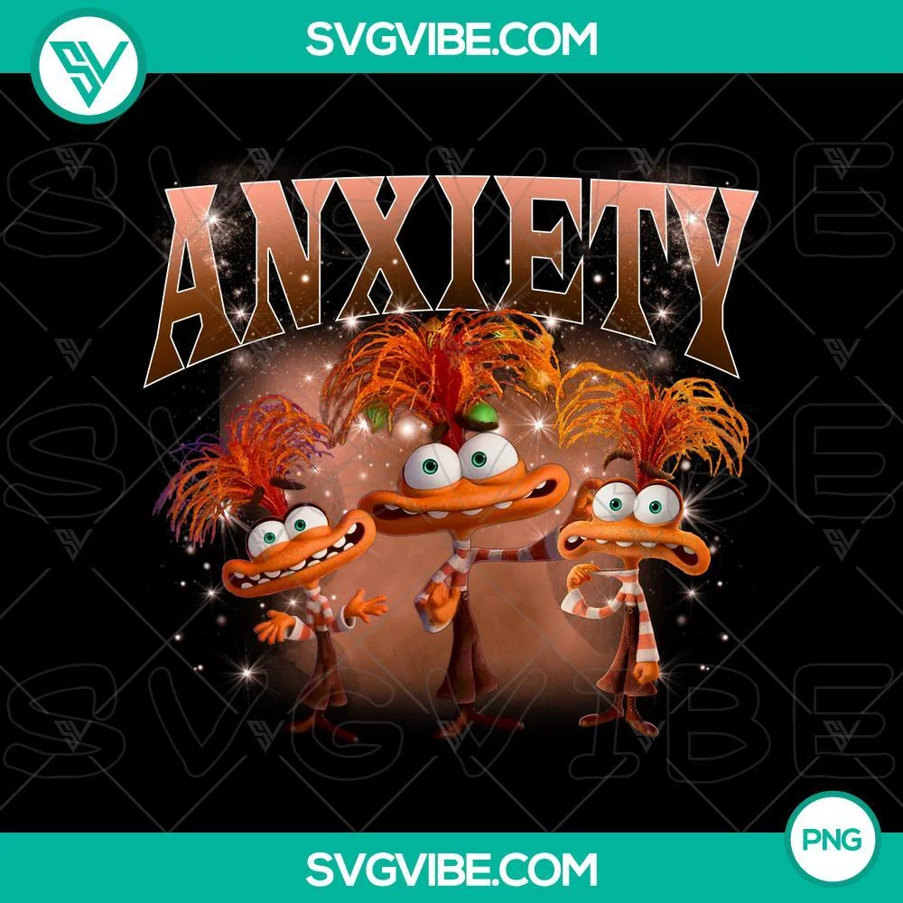 PNG Files, Anxiety Inside Out 2 PNG Sublimation Design Inside Out 2  1