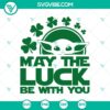 Baby Yoda St. Patrick's Day Luck & Star Wars SVG featuring Lucky Charm design for St. Paddy's Day celebrations.