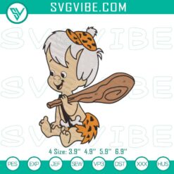 Cartoon Embroidery Designs, Embroidery Designs, Bamm-Bamm Rubble & 4