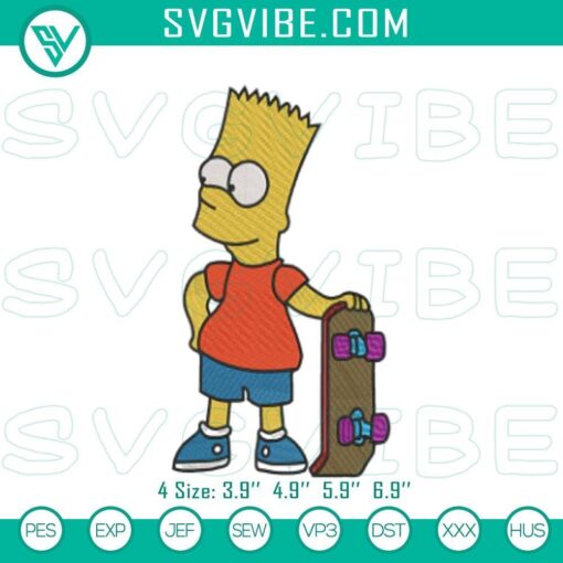 bart simpson stitching patterns simpsons embroidery files mockup