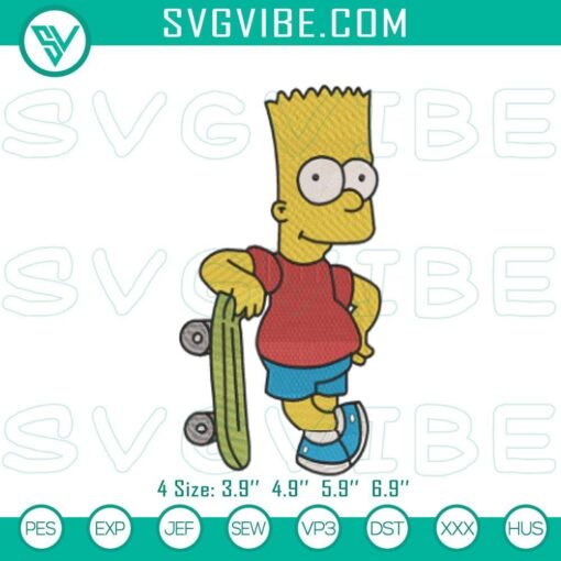 bart simpson the simpsons stitch pattern mockup