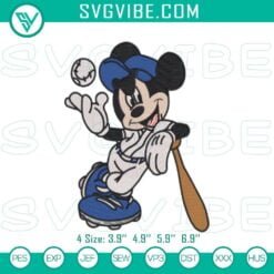 Disney Embroidery Designs, Embroidery Designs, Baseball Mickey Mouse Embroidery 2