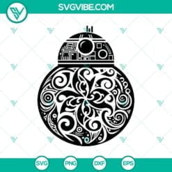 Movies, SVG Files, BB-8 Droid Mandala SVG, Star Wars BB8 Vector File Star Wars 2