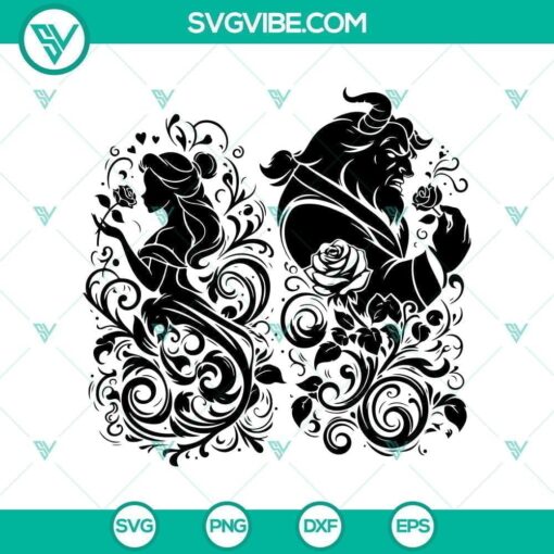 beauty and the beast mandala svg belle princess svg the beast svg mockup