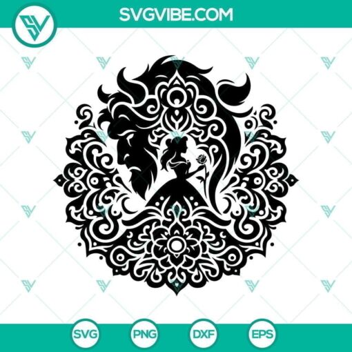 beauty the beast mandala svg design mockup