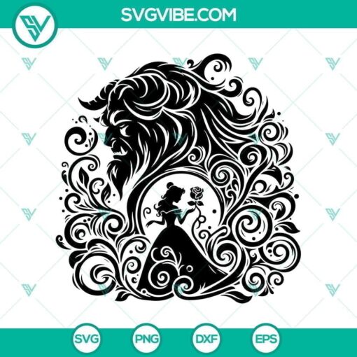 beauty the beast mandala svg png graphic mockup