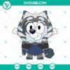 Bluey and Ahsoka Star Wars SVG and PNG design featuring Bluey holding a muffin with Ahsoka from Star Wars. Perfect for fans.