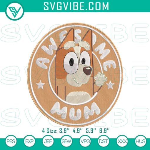 bluey and bingo s mum embroidery patterns awesome design mockup