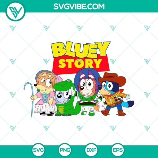 bluey and toy story characters svg png disney design mockup