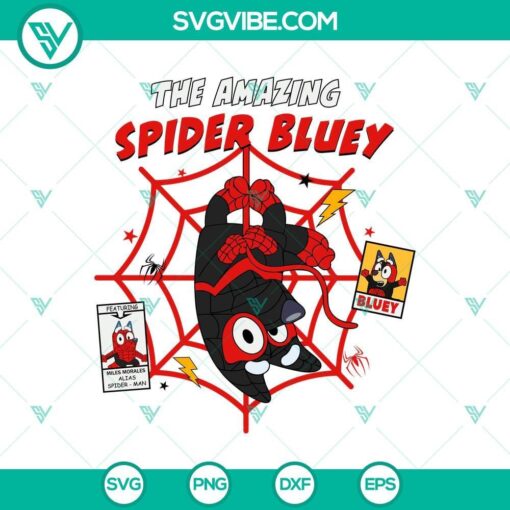 bluey as spider man svg marvel bluey spider man miles morales design mockup