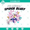 Bluey as Spider-Woman SVG, Gwen Stacy Bluey design in vibrant colors and detailed artwork, perfect for digital printing.