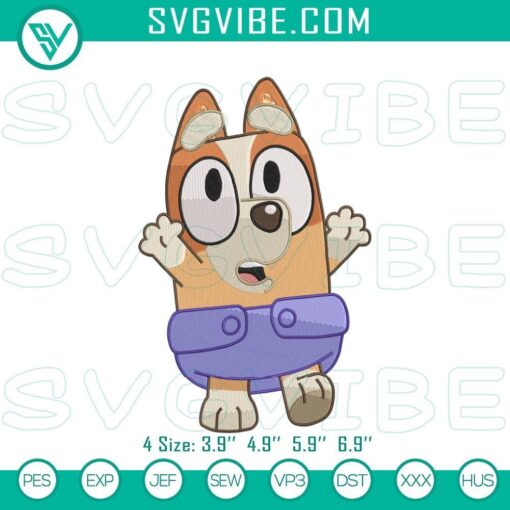 bluey baby bingo character stitch pattern mockup