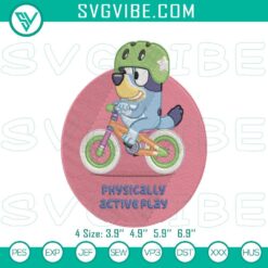 Cartoon Embroidery Designs, Embroidery Designs, Bluey Bike Ride & Active 4