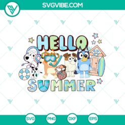 Disney, SVG Files, Bluey & Friends Summer Greetings SVG bluey characters  7