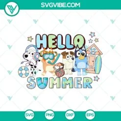 Disney, SVG Files, Bluey & Friends Summer Greetings SVG bluey characters  2