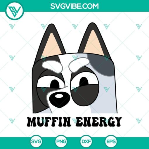 bluey heeler muffin energy svg humorous muffin face svg mockup