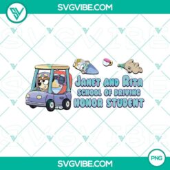 Bluey Janet &amp; Rita Driving School Top Student PNG