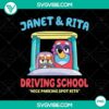 Bluey Janet & Rita's Driving Lesson PNG featuring Perfect Parking Rita. Cute cartoon characters in a car learning to park.