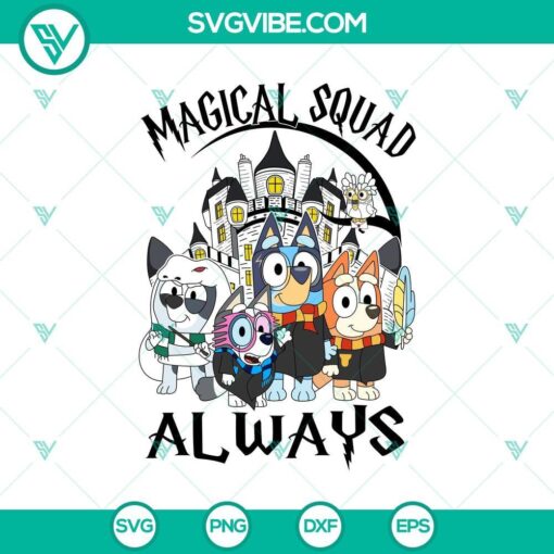 bluey magical squad harry potter theme svg mockup