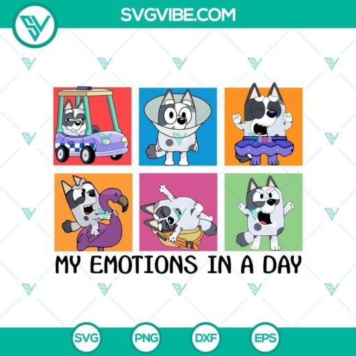 bluey muffin daily emotions svg humorous muffin svg mockup