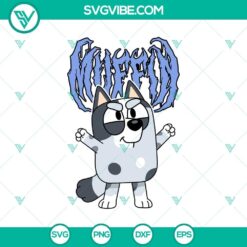Bluey Muffin Metal SVG featuring a unique Muffin Heeler Cut File design, perfect for crafting projects.