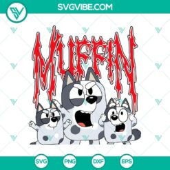 Bluey muffin vector & metal muffin SVG/PNG designs for digital products.