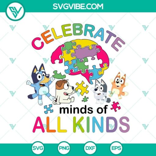 bluey neurodiversity celebration svg bluey minds variety svg png mockup