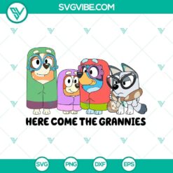 Bluey's Grannies SVG pack featuring Granny Bluey character designs, perfect for digital crafting projects.