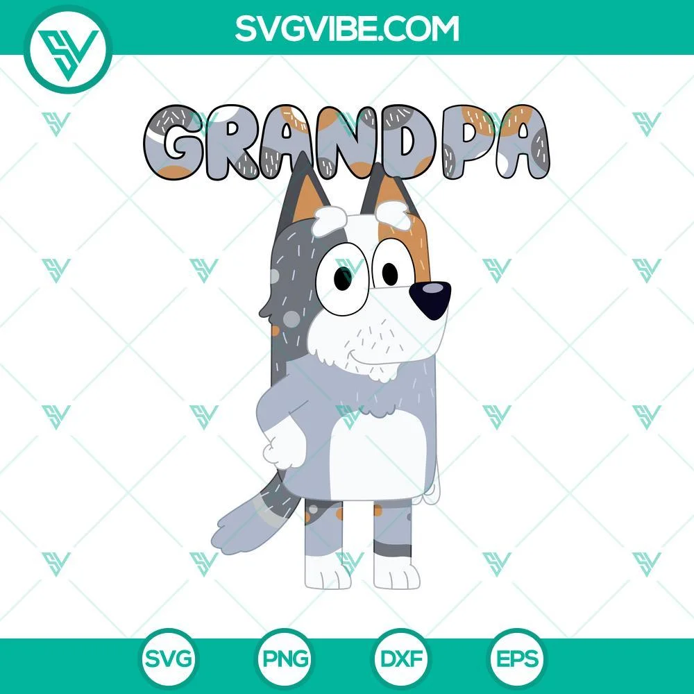 Disney, SVG Files, Bluey SVG, Grandpa Bob Heeler Graphic Design bluey 1