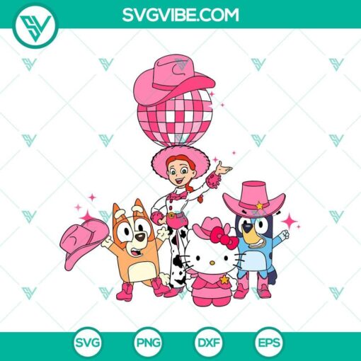 bluey toy story pink cowboy kitty svg png mockup