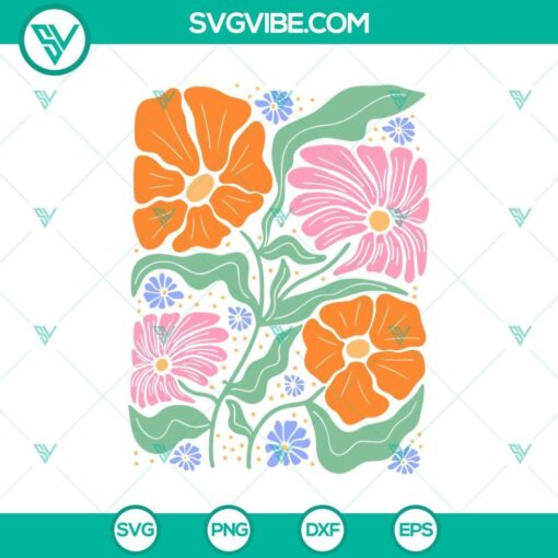 bohemian flower vector svg png clip art mockup