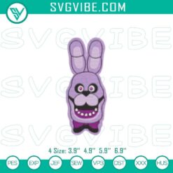 Bonnie FNAF stitch pattern machine files for Five Nights at Freddy's fans.