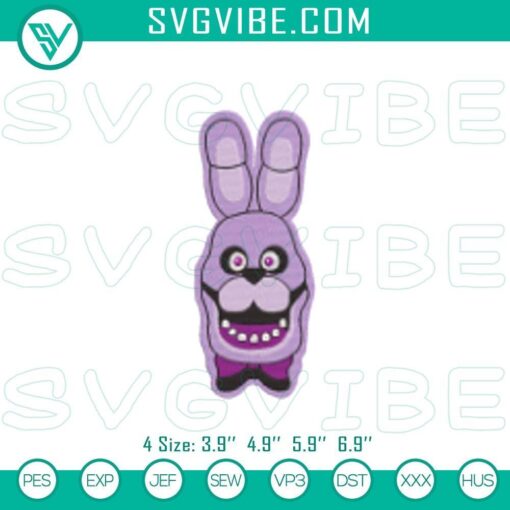 bonnie fnaf stitch pattern five nights at freddy s embroidery files mockup