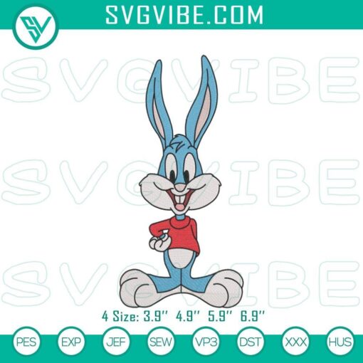 buster bunny embroidery patterns from tiny toon adventures mockup