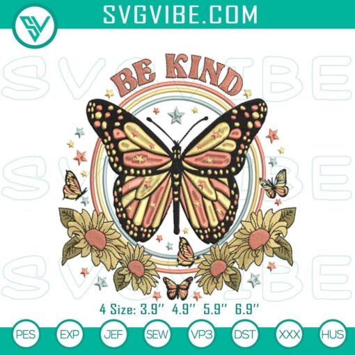 butterfly kindness flower embroidery patterns mockup