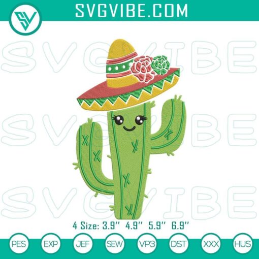 cactus designs for cinco de mayo embroidery mockup