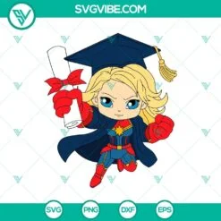 School, SVG Files, Captain America Grad Cap SVG, Superhero Grad SVG PNG 2