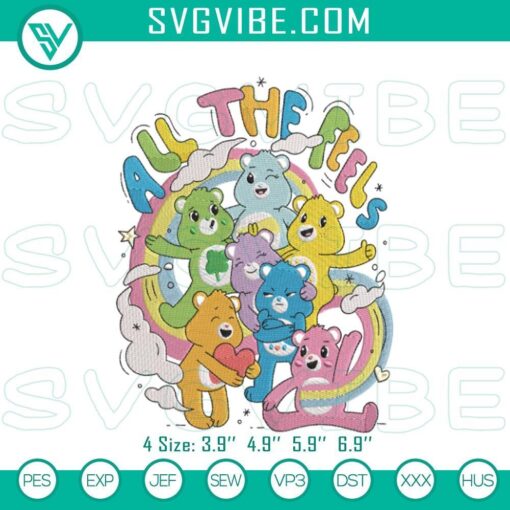 care bears rainbow patterns for embroidery all emotion designs mockup