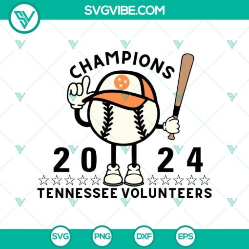 champions 2024 tennessee volunteers svg png tennessee volunteers baseball 2024 svg mockup