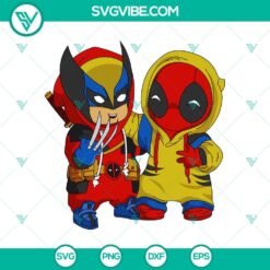 Movies, SVG Files, Chibi Deadpool & Wolverine 2024 SVG PNG Cut Files 2