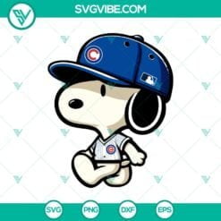 Baseball, Disney, Sports, SVG Files, Chicago Cubs Snoopy Baseball SVG PNG DXF 3