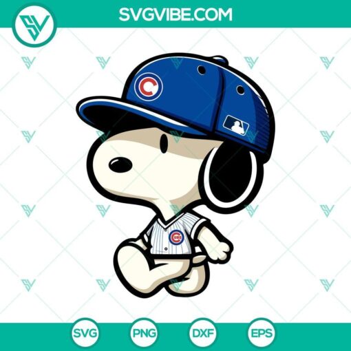 chicago cubs snoopy baseball svg png dxf eps mockup