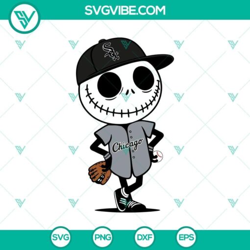 chicago white sox jack skellington halloween svg png mockup