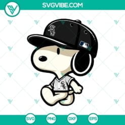 Baseball, Disney, Sports, SVG Files, Chicago White Sox Snoopy Baseball SVG PNG 2