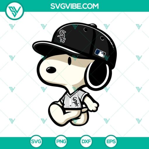 chicago white sox snoopy baseball svg png dxf eps mockup