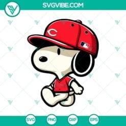 Baseball, Disney, Sports, SVG Files, Cincinnati Reds Snoopy Baseball SVG PNG 1