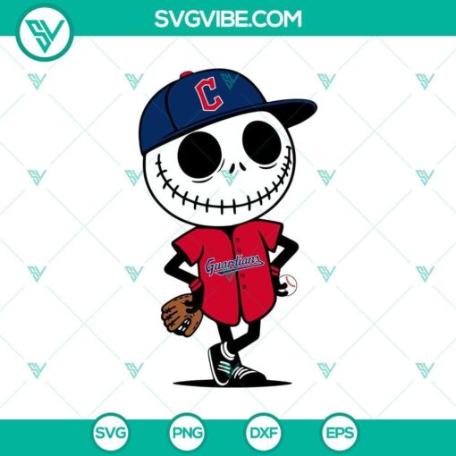 cleveland guardians baseball halloween svg jack skellington svg png mockup