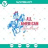 Cowgirl and horse patriotic SVG design for 4th of July celebration.